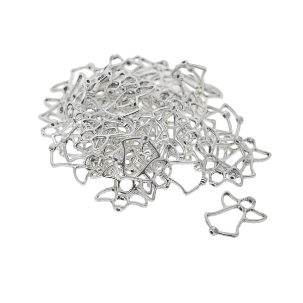 50 piezas de dijes de cuentas de ángel, colgante de cuentas de ángel 3D, accesorios de joyería de aleación DIY para pulsera, manualidades, fabricación