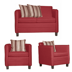 Ruzam Mobel - Juego De Living 2-1-1 Barcelona Rojo