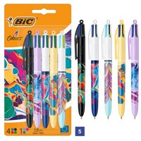 Bolígrafos Bic, 4 Colores, Todo En Uno, Tamaño Mediano, 1 Mm, Paquete De 5