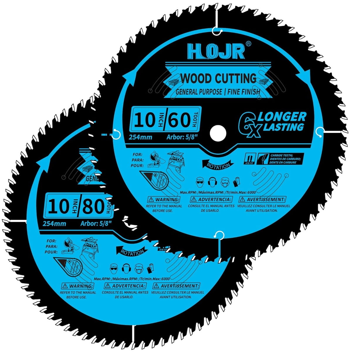 Disco Sierra Circular Hojr 10 60t 80t 58 2 Unidades