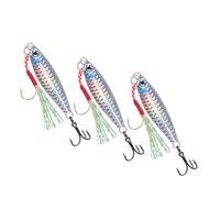 Ioensy - 3Pcs Jigbaits Agua Salada Con Gancho De Asistencia Y Gancho Señuelo Señora De Pesca De Plata