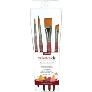 Set 4 Pincel Técnica Mixta Velvetouch Princeton Sintético