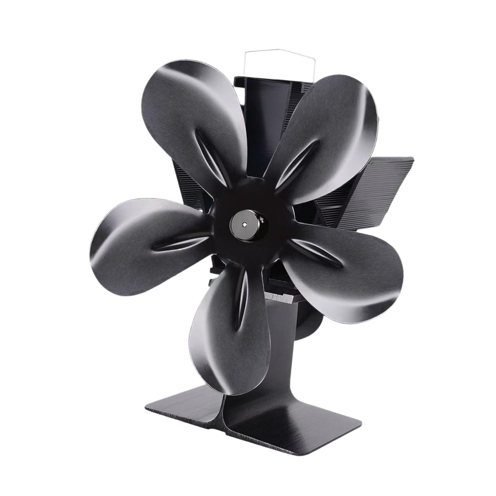 Bothyi - Estufa De Leña Con Ventilador, Calentador, Circulación De Calor Silenciosa, Versátil, 5 Aspas