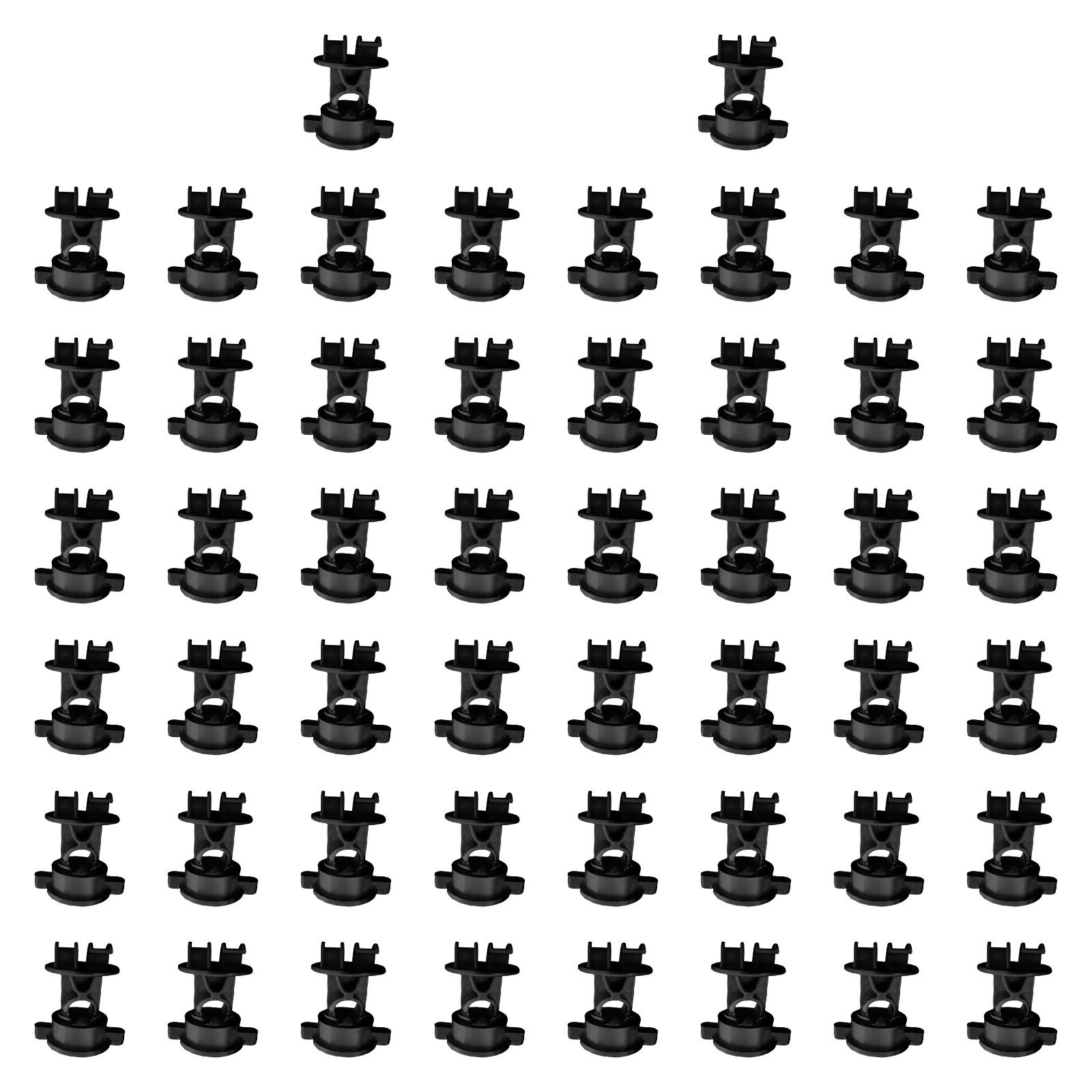 Magideal - 50 Uds. Aisladores De Cercas Eléctricas, Clips De Alambre Para Cercas, Clips De Fácil Instalación, Clips De Sujeción Para Cercas Eléctricas De Jardín Negro