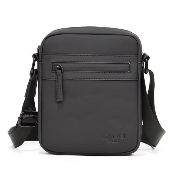 Bolso bandolera Lemuvlt negro mate 78‑141 cm impermeable