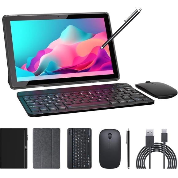 Tablet 10 Pulgadas Android 14 8gb 64gb Set Teclado Mouse