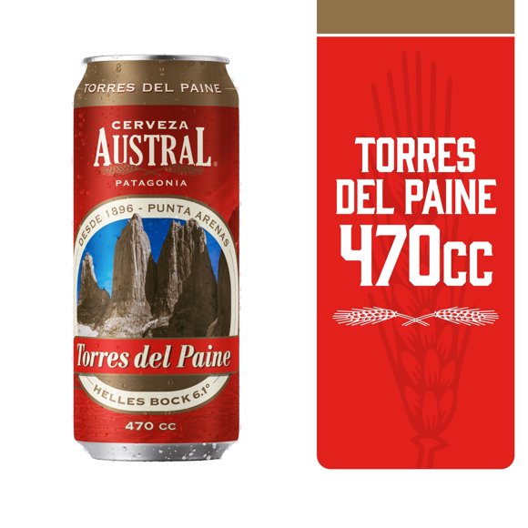 Cerveza Helles Bock Torres Del Paine 6.1º Lata, 470 ml