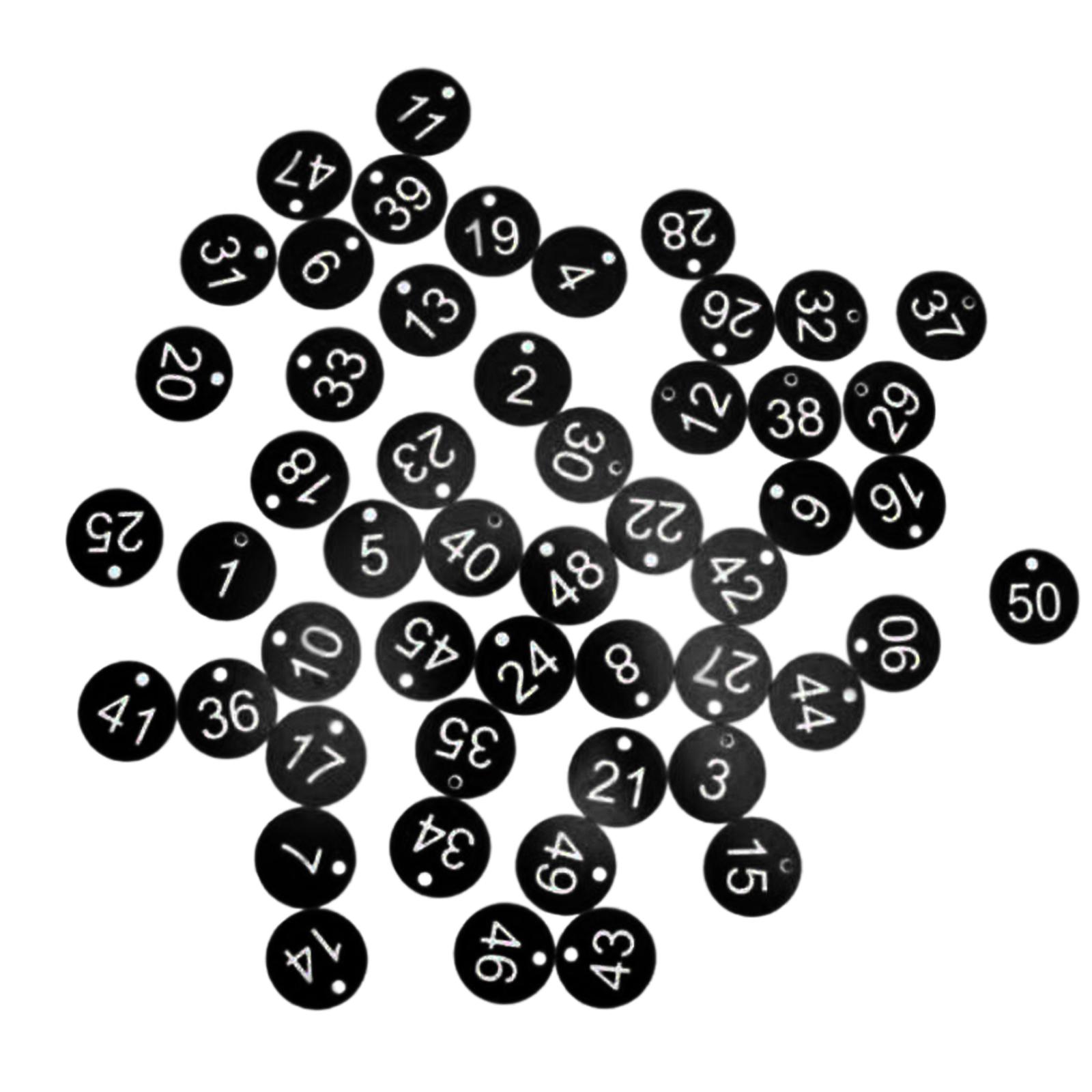 Ioensy - 100X Número De Etiqueta Portátil 1-100 Para Hotel Almacén Dormitorio Llaves Negro + Blanco Palabra