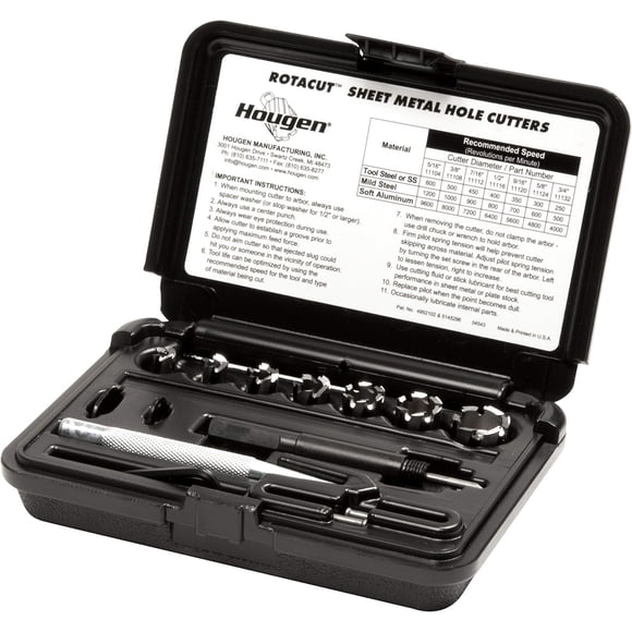 Kit de cuchillas Hougen 11075 RotaCut HSS 5/16-3/4" con vástago de 3/8"