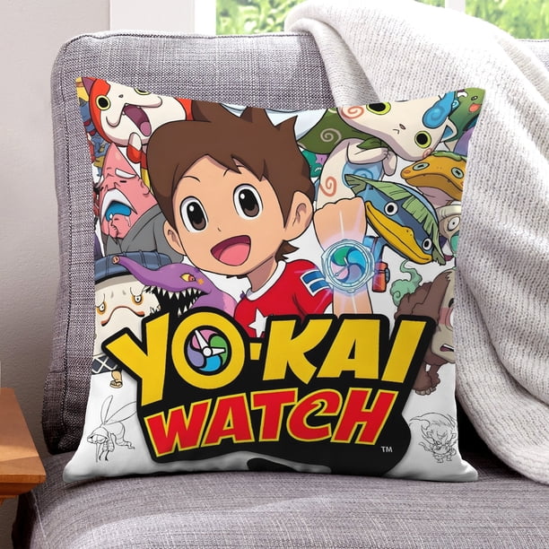 Yo-kai Watch Fundas de almohada de terciopelo con tema, regalos de funda de almohada, decoración para el hogar, cojín de lanzar, regalo de cumpleaños para fans y parejas.50*50cm.