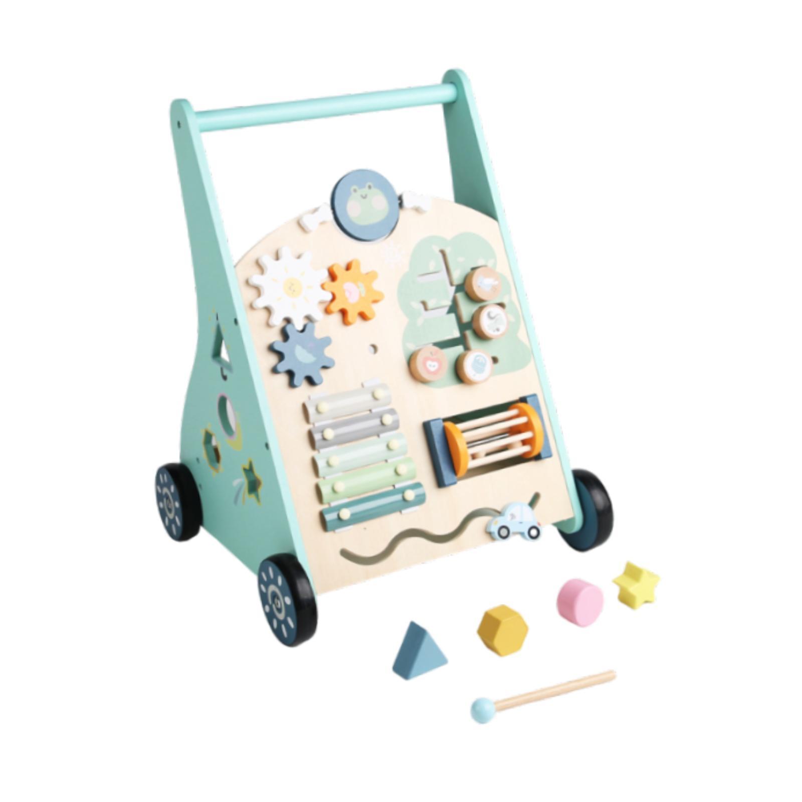 Magideal - Centro De Actividades De Juguete Para Caminar De Madera, Juguete Sensorial, Juguete Educativo Temprano Para Empujar, Creatividad Para Niños Y Niñas,