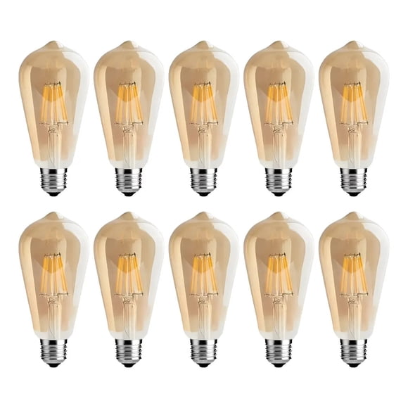 Ampolleta Pack X10 Vintage Led E27 4w Luz Calida Retro Decorativa Filamento Diseno Edison Hogar Terraza Taller FIGOIMPORT