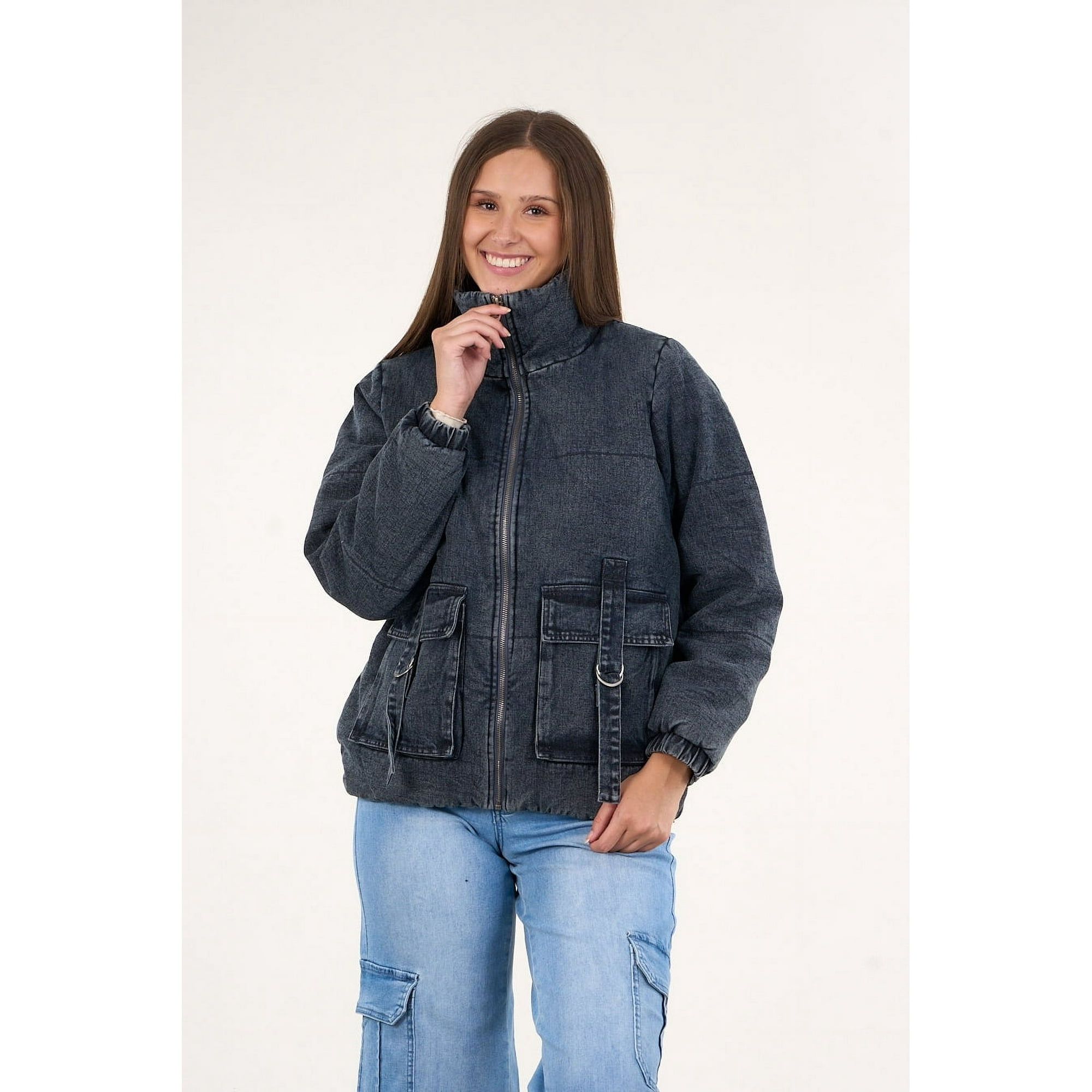 Polemic - Chaqueta Denim Con Sherpa Interior Azul Mujer
