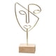 thumbnail image 2 of Figura Cara Sombrero Soporte De Exhibición Escultura De Personaje Abstracto Para Mueble De TV Dorado, 2 of 3