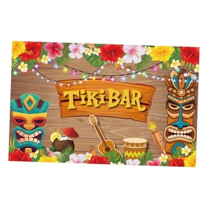 Magideal - Telón De Fondo Tiki, Fondo De Foto De Playa Tropical, Decoración De Fiesta Luau De 180X110 Cm Para Suministros De Fiesta De Cumpleaños, Playa, Estudio