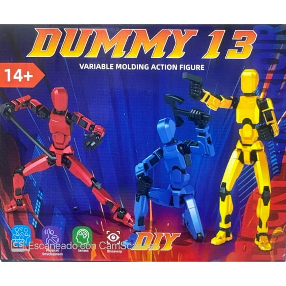 Kit 3 Figuras De Accion Dummy 13 Gris Naranjo Y Morado