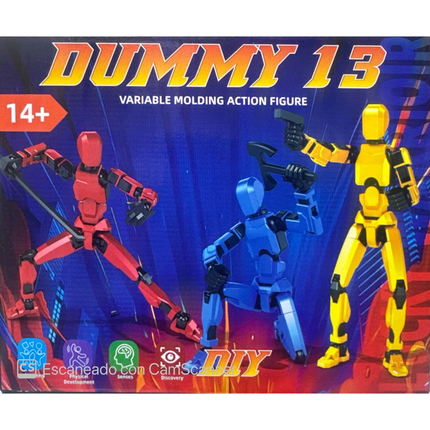 Diy - Kit 3 Figuras De Accion Dummy 13 Rojo Azul Amarillo