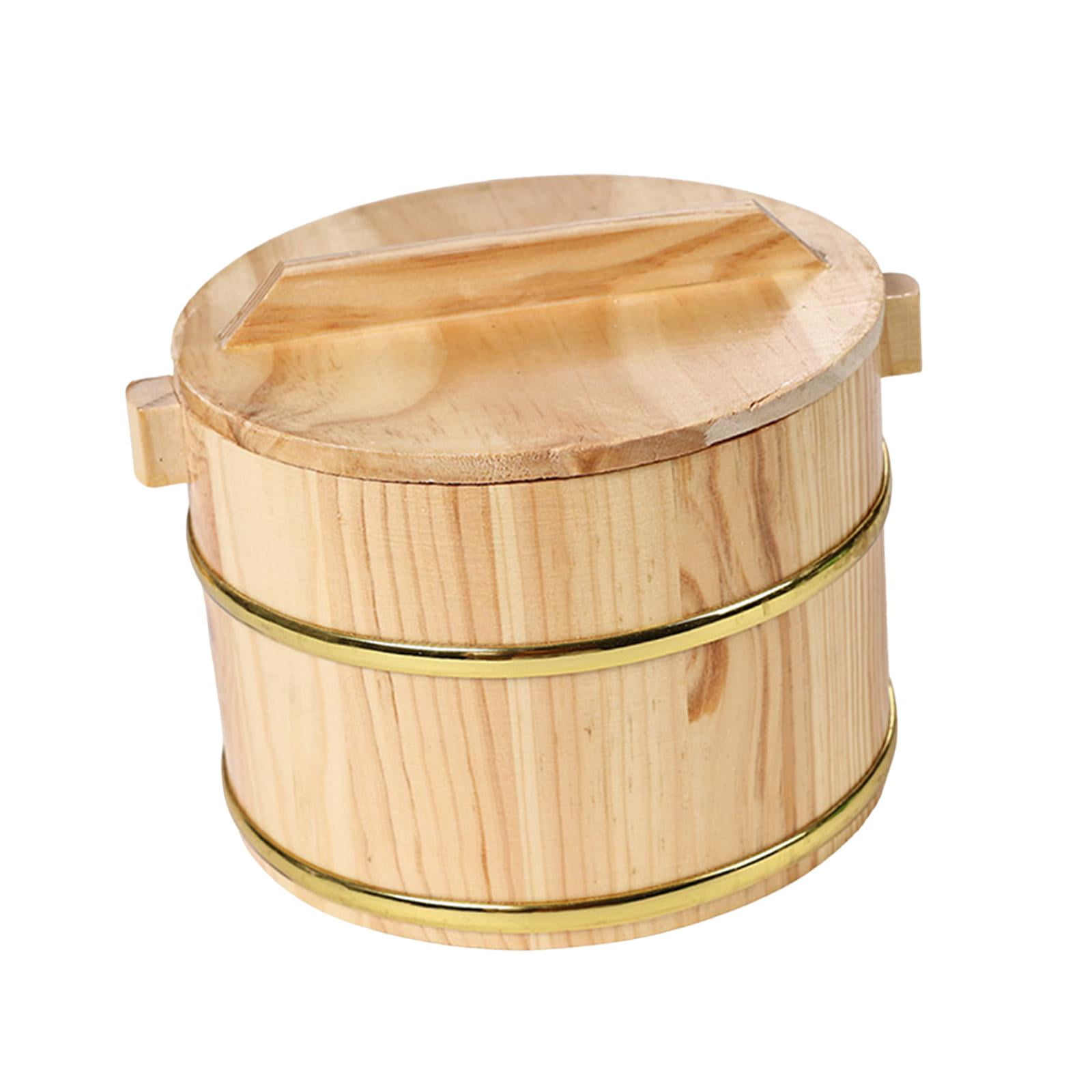 Cubo De Arroz Humeante De Madera Duradero Con Tapa Para Aperitivo De ...