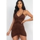 thumbnail image 1 of Vestido Mini con Detalle Fruncido Frontal Ajustable Marrón M, 1 of 5