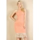 thumbnail image 1 of Vestido Midi de Canalé con Cuello Halter y Flecos, 1 of 2