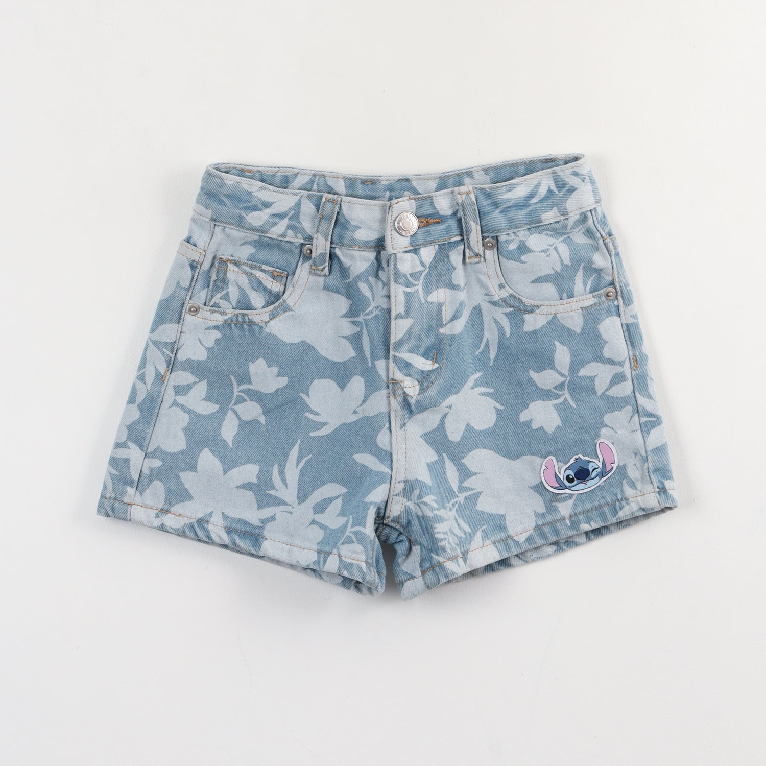 Short Niña Celeste Denim Lilo & Stitch Disney