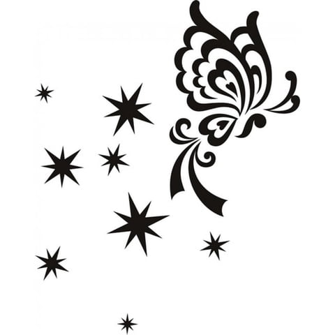 Rienda Libre Graphics - Decomural Stars Butterfly Butterflies Ws-18317