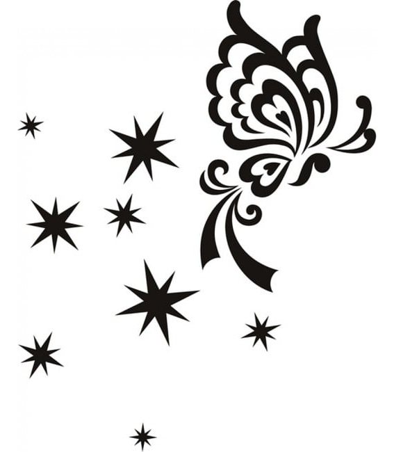 Rienda Libre Graphics - Decomural Stars Butterfly Butterflies Ws-18317