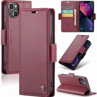 Caseme Tipo Cartera Iphone 14 Con Cierre Magnético, Rfid, Tarjetero, Soporte, Carga Inalámbrica