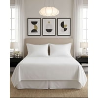 Imac Hogar - Juego De Sabanas De 200 Hilos King Blanco