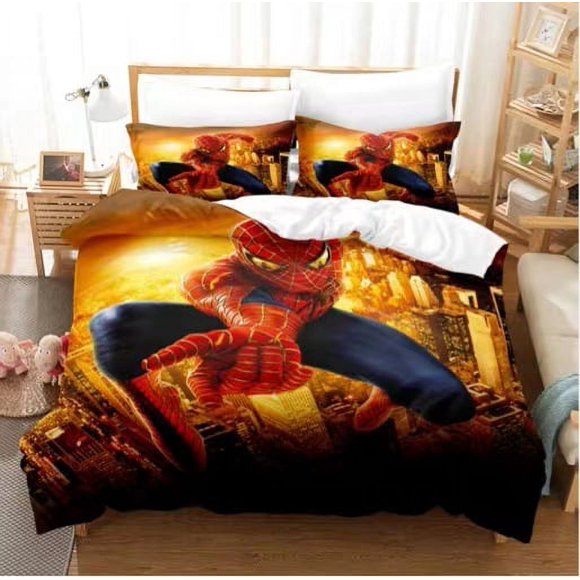 Spider Ma-n Spider M-an Bedding Set Sheet Set for Kids Adults,All Season Lightweight