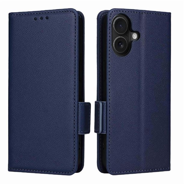 Funda Cartera para iPhone 17 Tapa Flip con Ranuras y Soporte Azul