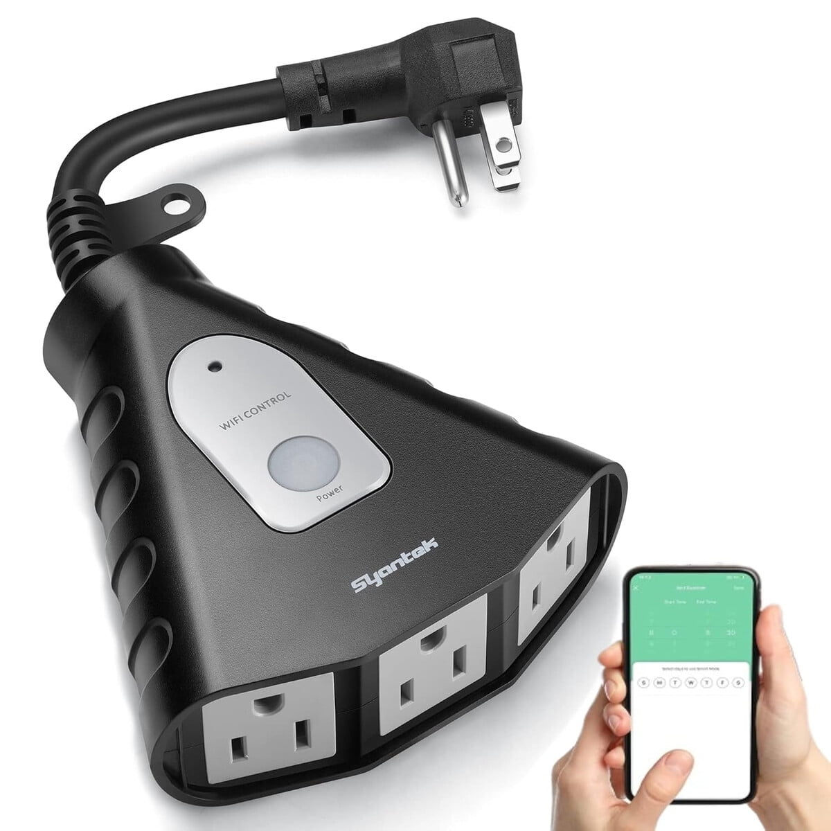 Enchufe Wifi Exterior Syantek 3 Tomas Compatible Alexa Google