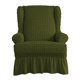 thumbnail image 4 of Funda De Sillón Seersucker Wingback Universal Con Faldas Con Volantes Verde, 4 of 5