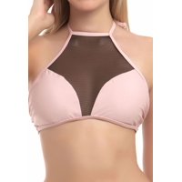 Samia - Bikini Estilo Sostén Con Transparencia Rosado L