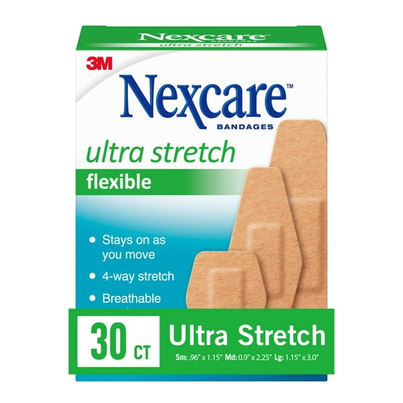 Bandage Nexcare Soft 'n Flex, varios tamaños, 30 unidades