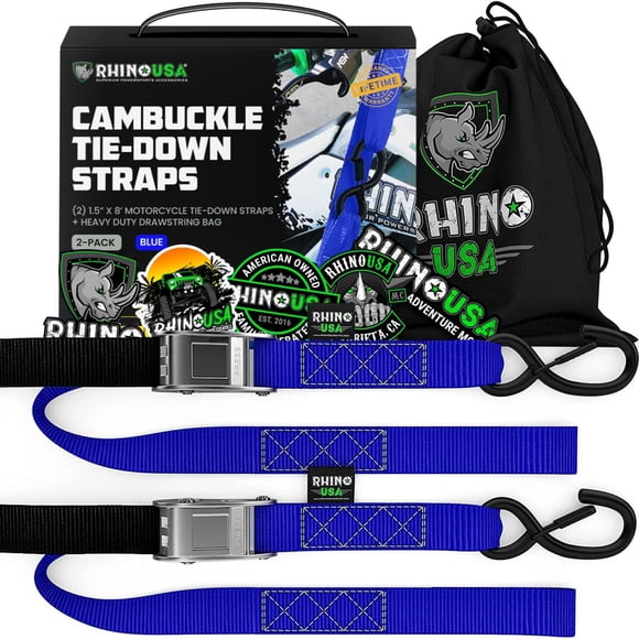 Correa de carga Rhino USA paquete de 2 Cambuckle con bucles suaves