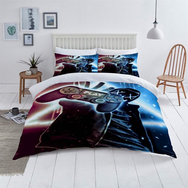 Game Fans Adult Teens Quilt Duvet Cover Set Bedroom Decor Double3-Piece Bedding Set
