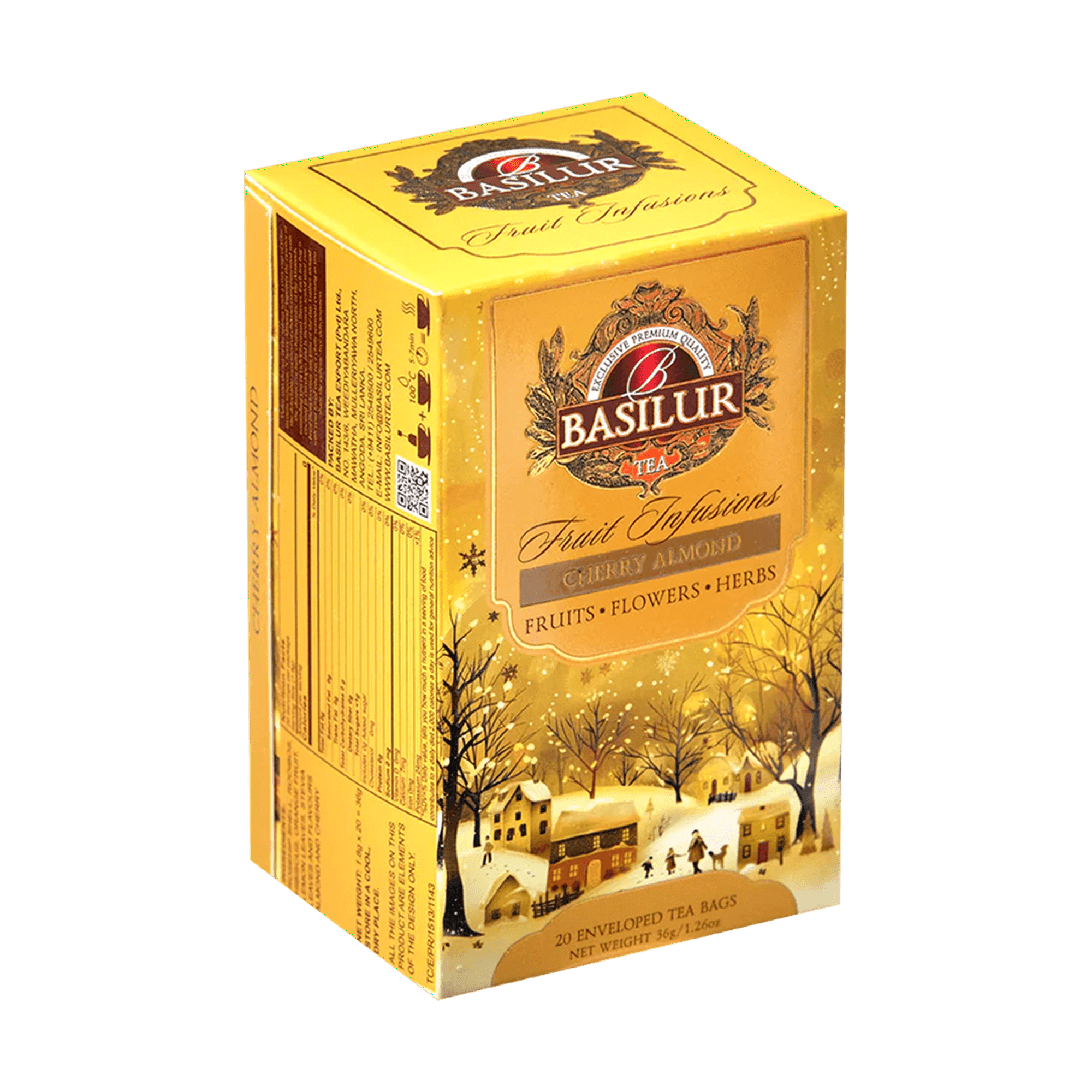 Basilur Tea - Fruit Infusion - Infusión De Cereza Y Almendras - 20 Bolsas - Basilur