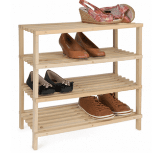 Genérico - Zapatera De Madera 4 Niveles Color Natural