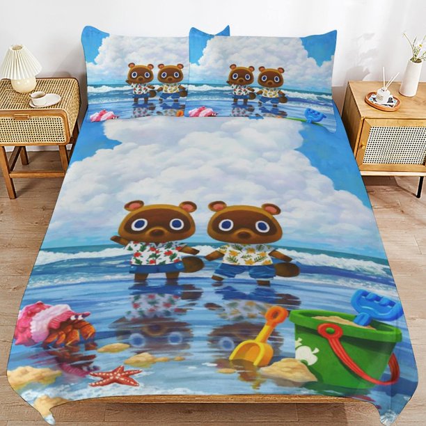 Animal Crossing Comforter Set 3 Pieces Quilt Cover Set Soft Bedding Sets for All Seasons
