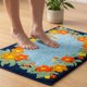 thumbnail image 2 of REGALWOVEN Alfombra de baño moderna impresa, alfombra de baño ultra suave y absorbente, alfombra de ducha de felpa de microfibra antideslizante azul 32" x 20", 2 of 5