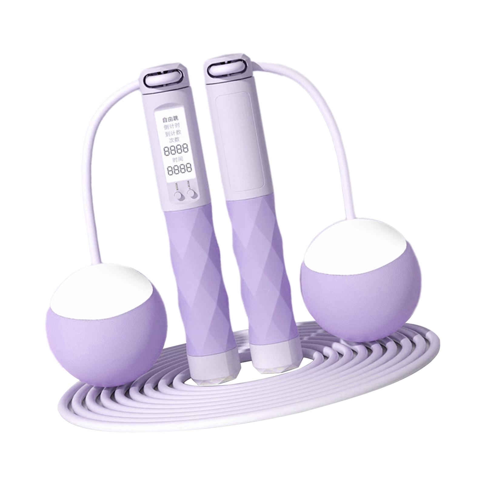 Magideal - Cuerda Para Saltar, Cuerda Para Saltar Digital, Cuerda Para Saltar, Longitud Ajustable, Cuerda Para Saltar Inalámbrica Con Contador, Para Gimnasio, Ho Púrpura