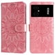 thumbnail image 2 of Funda tipo cartera FOXDOCK para Xiaomi Poco M4 5G , diseño girasol en relieve, cuero PU, cierre magnético, soporte y tarjetero, 2 of 5