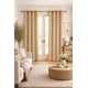 thumbnail image 1 of Cortina de Tela Tipo Lino 100% Blackout Engomada 2 Paños beige, 1 of 5