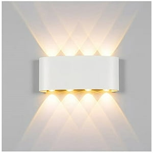 Genérico - Aplique 8 Focos Blanco Led Exteriores Pared Luz Calida Lau