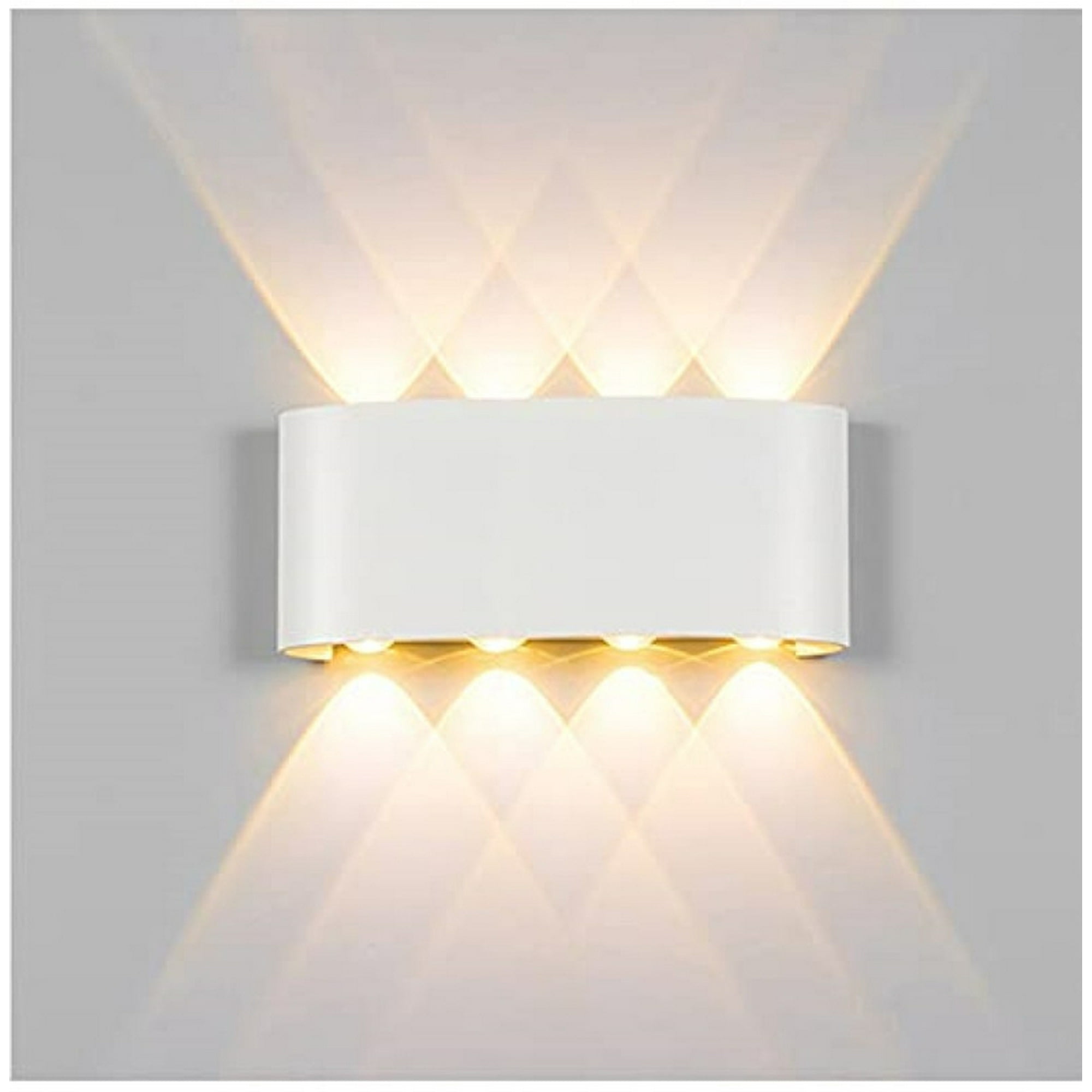 Genérico - Aplique 8 Focos Blanco Led Exteriores Pared Luz Calida Lau