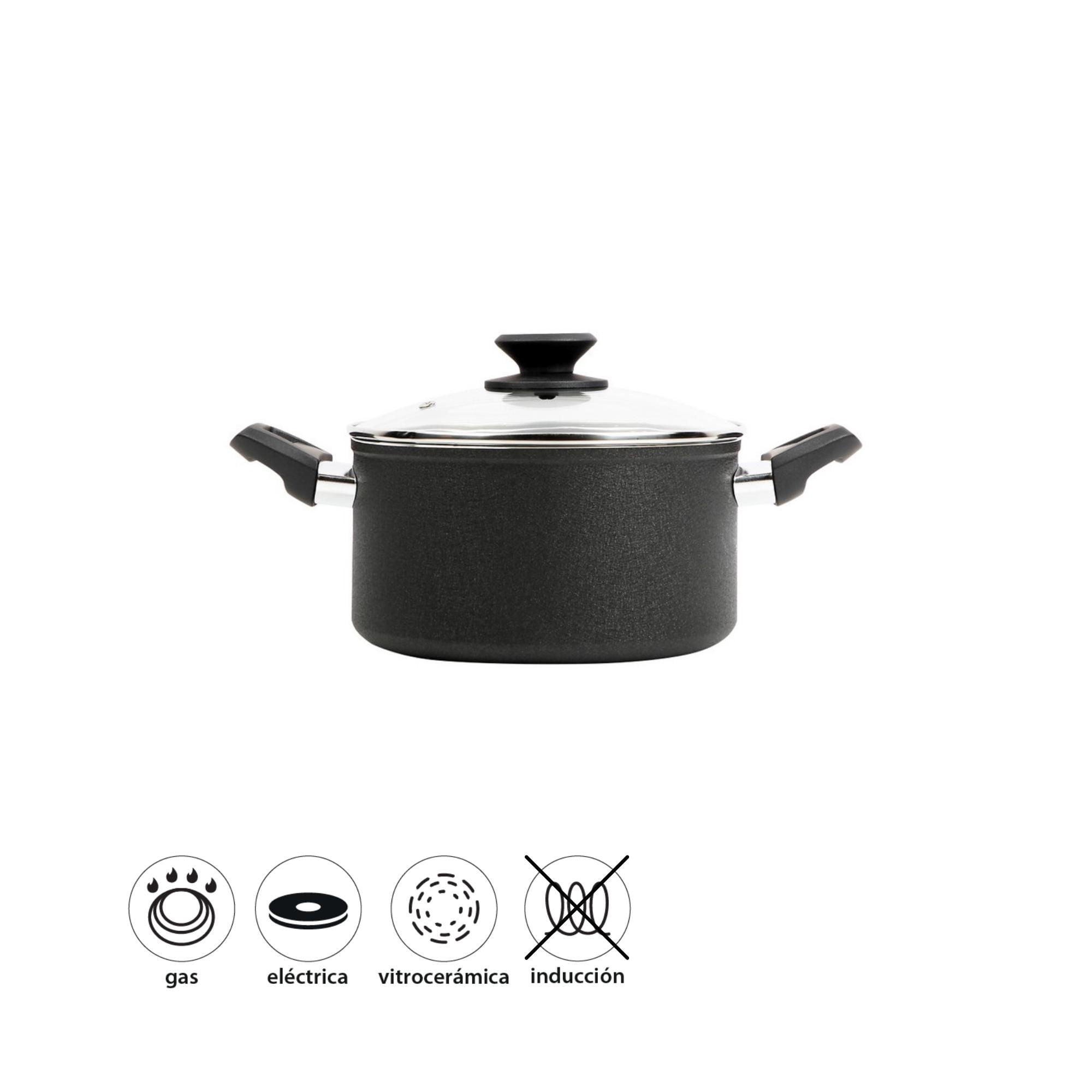 Mainstays - Olla 20Cm (3,3L) Crispy Forjado Antiadherente 2 Piezas