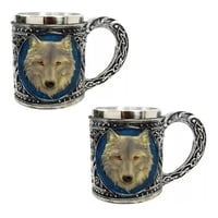 Genérico - Pack 2 Taza Lobo Stark Game Of Thrones Tazón