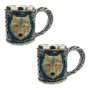 Genérico - Pack 2 Taza Lobo Stark Game Of Thrones Tazón