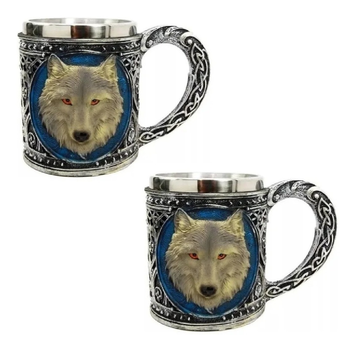 Genérico - Pack 2 Taza Lobo Stark Game Of Thrones Tazón